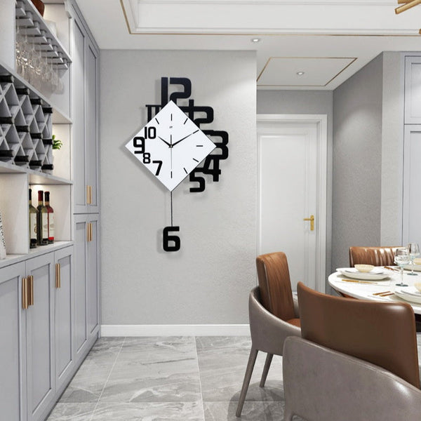 Asymmetrische Wandklok  Moderne Decoratieve Klok voor Huis & Kantoor