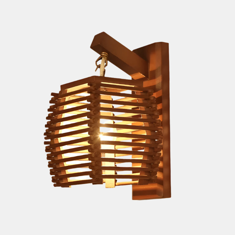 Creatieve Bamboe Wandlamp  Natuurlijke Houten Verlichting voor Gezellige Sfeer