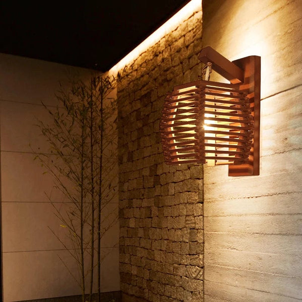 Creatieve Bamboe Wandlamp  Natuurlijke Houten Verlichting voor Gezellige Sfeer