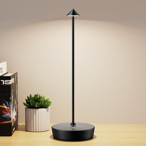 LumisBogen Draadloze LED Tafellamp – Minimalistische Woonverlichting, Oplaadbaar, Touch Bediening, Zwart & Goud