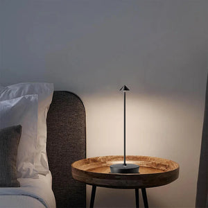 LumisBogen Draadloze LED Tafellamp – Minimalistische Woonverlichting, Oplaadbaar, Touch Bediening, Zwart & Goud
