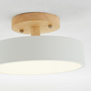 Moderne Houten LED Plafondlamp – Natuurlijk Warm Licht voor Woon- en Eetkamer