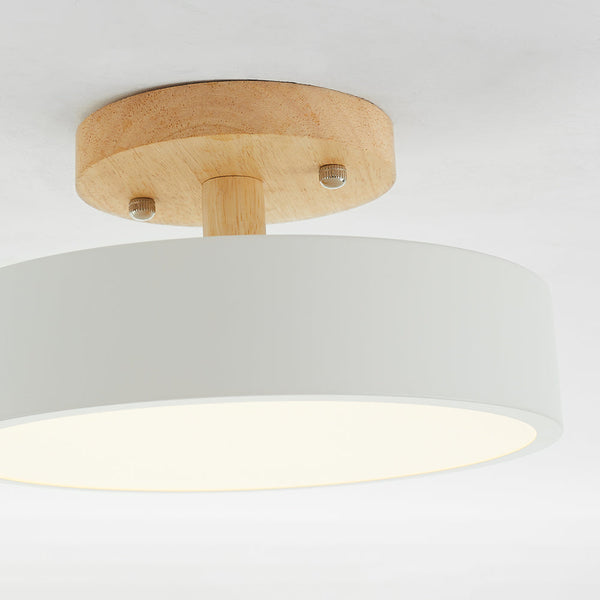 Moderne Houten LED Plafondlamp – Natuurlijk Warm Licht voor Woon- en Eetkamer