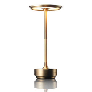 Moderne LED Tafellamp – Oplaadbare Minimalistische Bureaulamp in Zwart & Goud, Dimbaar met Warm Licht