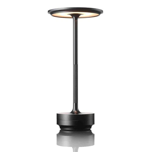 Moderne LED Tafellamp – Oplaadbare Minimalistische Bureaulamp in Zwart & Goud, Dimbaar met Warm Licht