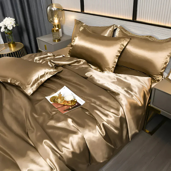 Luxe Zijdeachtig Bedtextiel  Ademend, Zacht & Elegant voor Slaapkamer Comfort