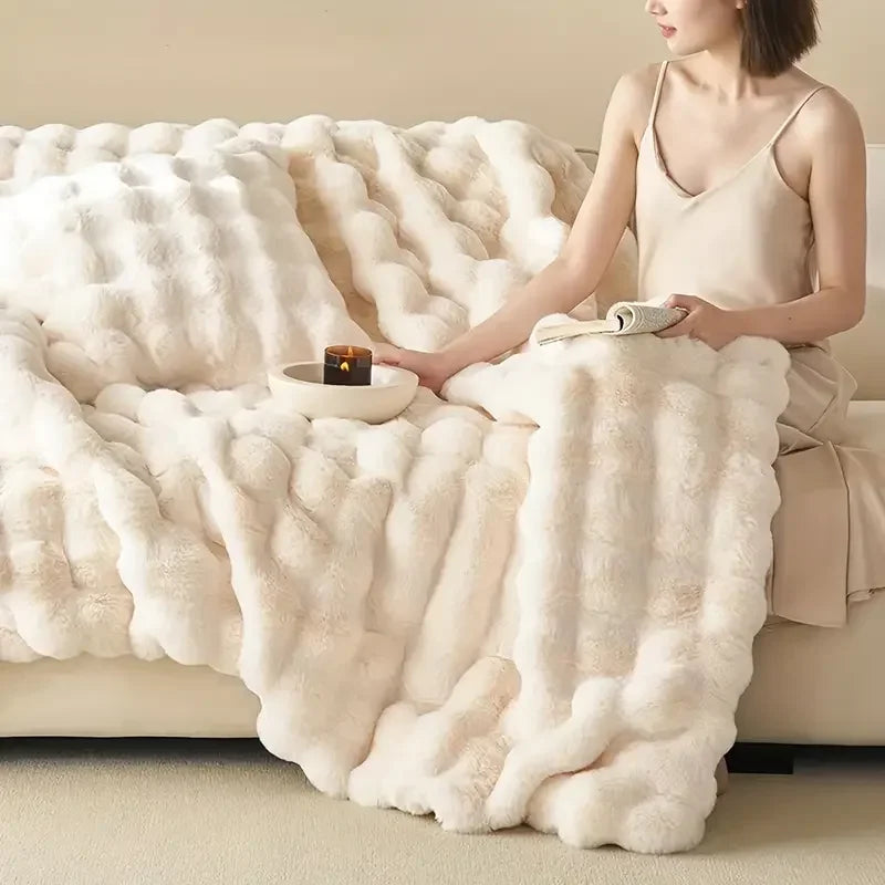Luxe Winterdeken voor Bed & Bank – Dubbelzijdig Zachte Faux Fur