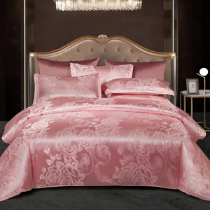 Luxe Satijnen Bedovertrek met Jacquard Design – Zijdezacht, Ademend Beddengoed voor Elegante Slaapkamers