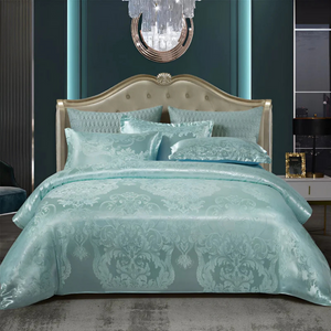 Luxe Satijnen Bedovertrek met Jacquard Design – Zijdezacht, Ademend Beddengoed voor Elegante Slaapkamers