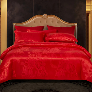Luxe Satijnen Bedovertrek met Jacquard Design – Zijdezacht, Ademend Beddengoed voor Elegante Slaapkamers