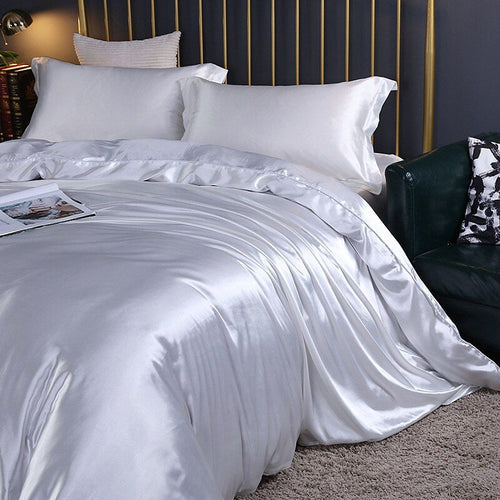 Luxe Satijnen Dekbedovertrek Set – Modern Beddengoed met Elegante Afwerking