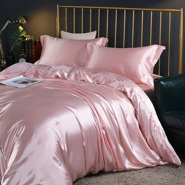 Luxe Satijnen Dekbedovertrek Set – Modern Beddengoed met Elegante Afwerking