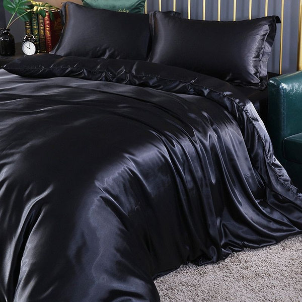 Luxe Satijnen Dekbedovertrek Set – Modern Beddengoed met Elegante Afwerking