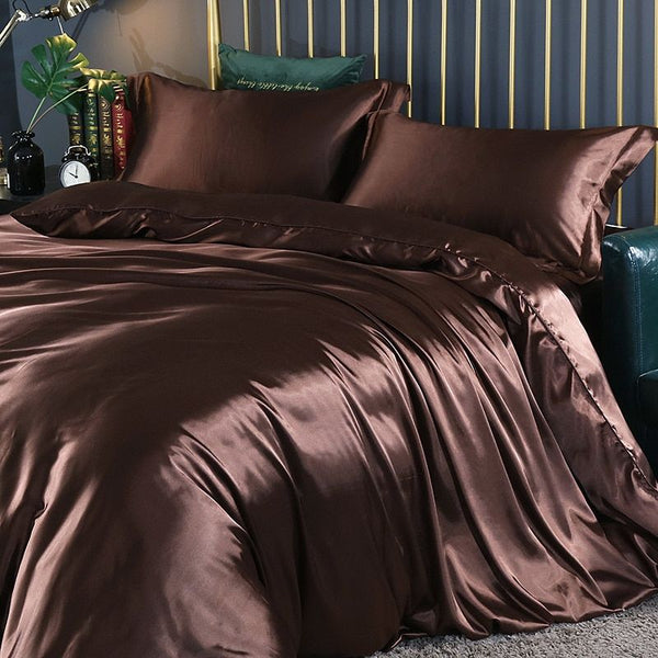 Luxe Satijnen Dekbedovertrek Set – Modern Beddengoed met Elegante Afwerking