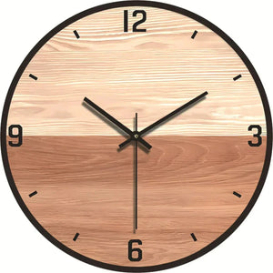Stille en Elegante Wandklok Modern Houten Effect Woondecoratie
