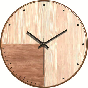 Stille en Elegante Wandklok Modern Houten Effect Woondecoratie