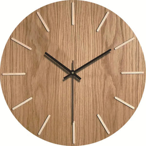 Stille en Elegante Wandklok Modern Houten Effect Woondecoratie