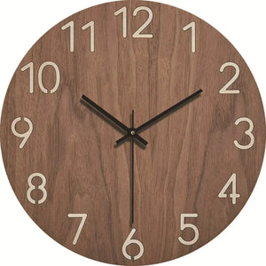 Stille en Elegante Wandklok Modern Houten Effect Woondecoratie