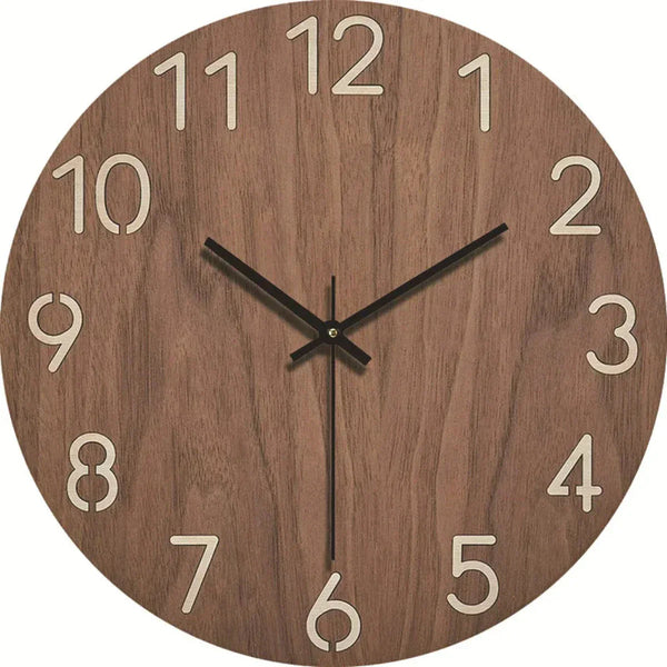 Stille en Elegante Wandklok Modern Houten Effect Woondecoratie