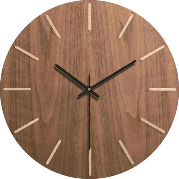 Stille en Elegante Wandklok Modern Houten Effect Woondecoratie