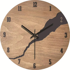 Stille en Elegante Wandklok Modern Houten Effect Woondecoratie