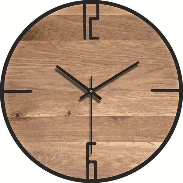 Stille en Elegante Wandklok Modern Houten Effect Woondecoratie