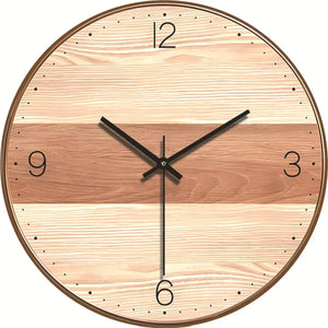Stille en Elegante Wandklok Modern Houten Effect Woondecoratie