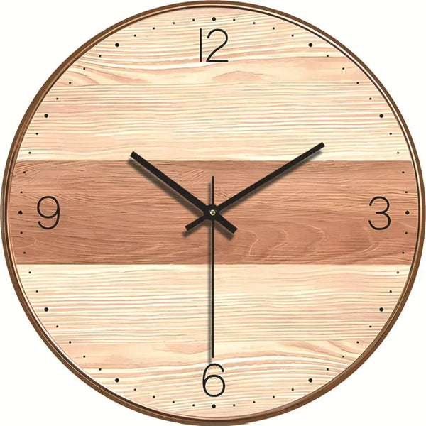 Stille en Elegante Wandklok Modern Houten Effect Woondecoratie