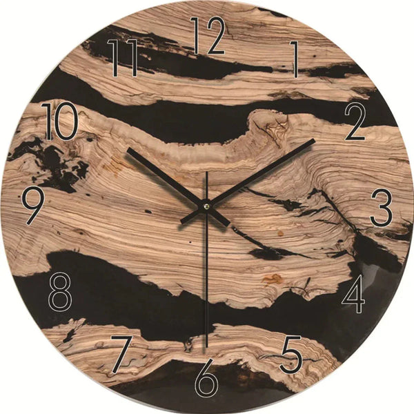 Stille en Elegante Wandklok Modern Houten Effect Woondecoratie