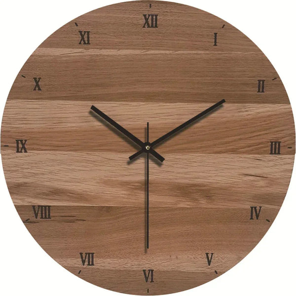 Stille en Elegante Wandklok Modern Houten Effect Woondecoratie
