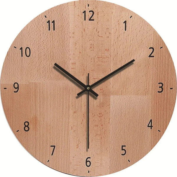 Stille en Elegante Wandklok Modern Houten Effect Woondecoratie