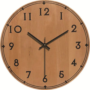 Stille en Elegante Wandklok Modern Houten Effect Woondecoratie