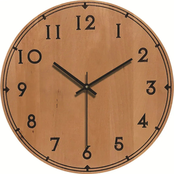 Stille en Elegante Wandklok Modern Houten Effect Woondecoratie