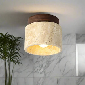 Japanse Stijl Plafondlamp in Crème – Minimalistische Woonverlichting