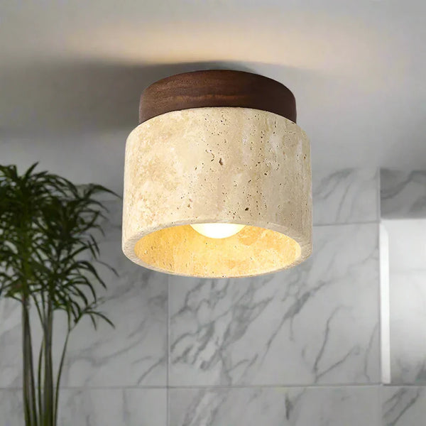 Japanse Stijl Plafondlamp in Crème – Minimalistische Woonverlichting
