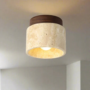 Minimalistische Japanse Plafondlamp – Zacht Houten Ontwerp