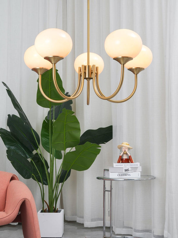 Moderne Bubbles LED Plafondlamp – Elegante Roze Glas & Gouden Afwerking
