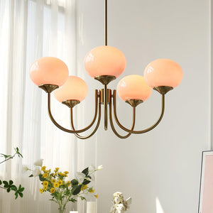 Moderne Bubbles LED Plafondlamp – Elegante Roze Glas & Gouden Afwerking