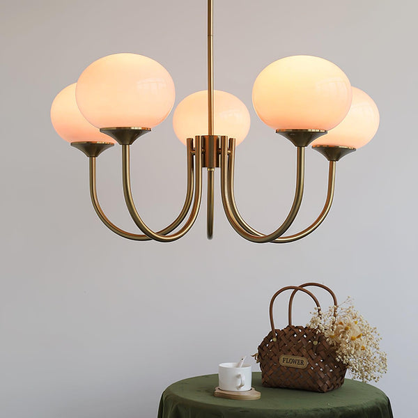 Moderne Bubbles LED Plafondlamp – Elegante Roze Glas & Gouden Afwerking