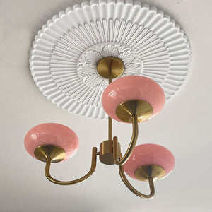 Moderne Bubbles LED Plafondlamp – Elegante Roze Glas & Gouden Afwerking