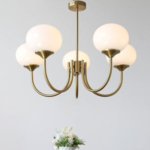 Moderne Bubbles LED Plafondlamp – Elegante Roze Glas & Gouden Afwerking