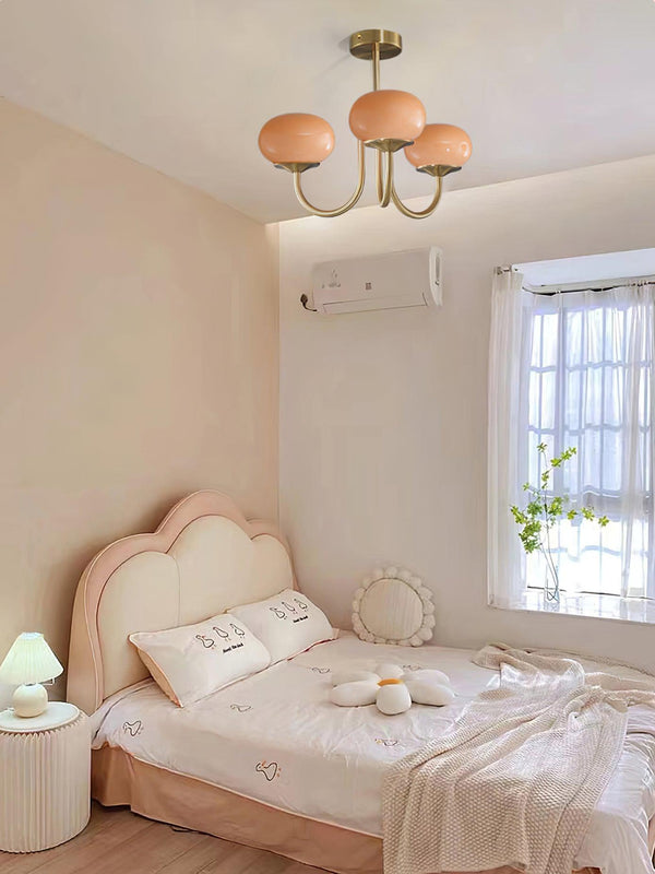 Moderne Bubbles LED Plafondlamp – Elegante Roze Glas & Gouden Afwerking