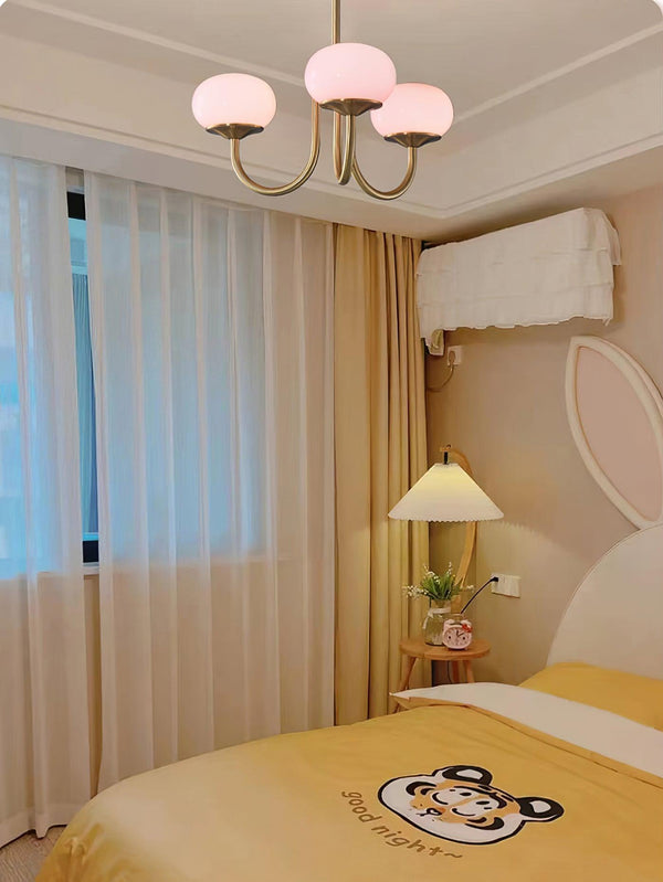 Moderne Bubbles LED Plafondlamp – Elegante Roze Glas & Gouden Afwerking