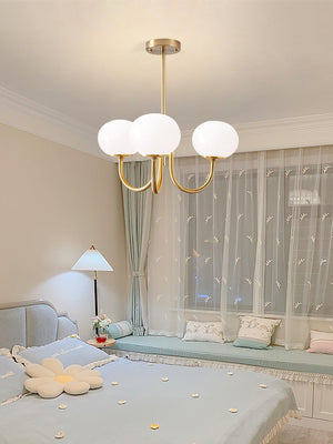 Moderne Bubbles LED Plafondlamp – Elegante Roze Glas & Gouden Afwerking
