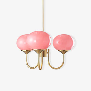 Moderne Bubbles LED Plafondlamp – Elegante Roze Glas & Gouden Afwerking