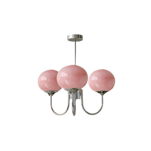 Moderne Bubbles LED Plafondlamp – Elegante Roze Glas & Gouden Afwerking