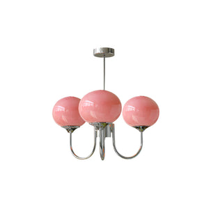 Moderne Bubbles LED Plafondlamp – Elegante Roze Glas & Gouden Afwerking
