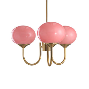 Moderne Bubbles LED Plafondlamp – Elegante Roze Glas & Gouden Afwerking