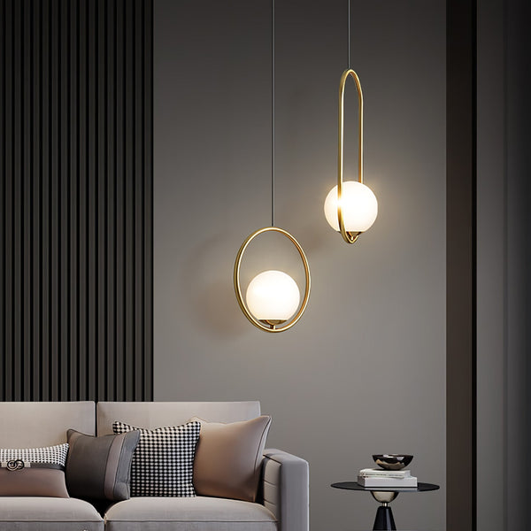 Elegante Geometrische Glazen Hanglamp – Moderne Woonverlichting