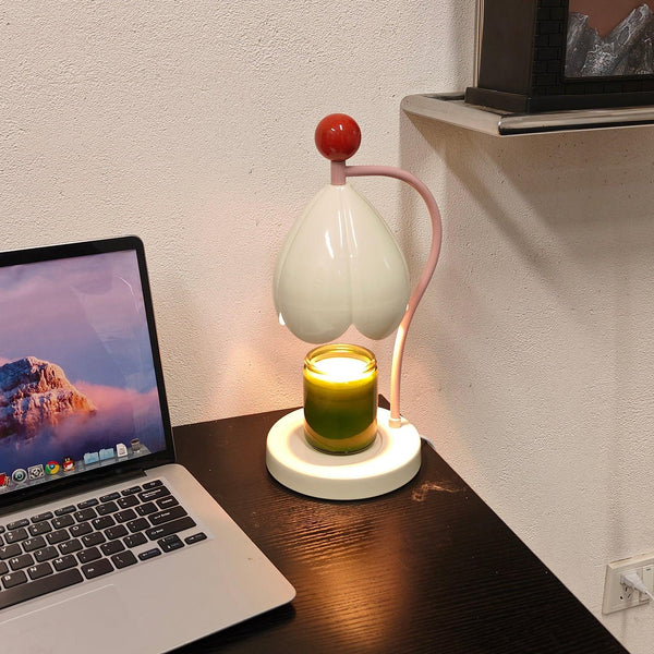 Bloemige Kaarsverwarmer Lamp – Elegante Woondecoratie voor Gezellige Sfeer